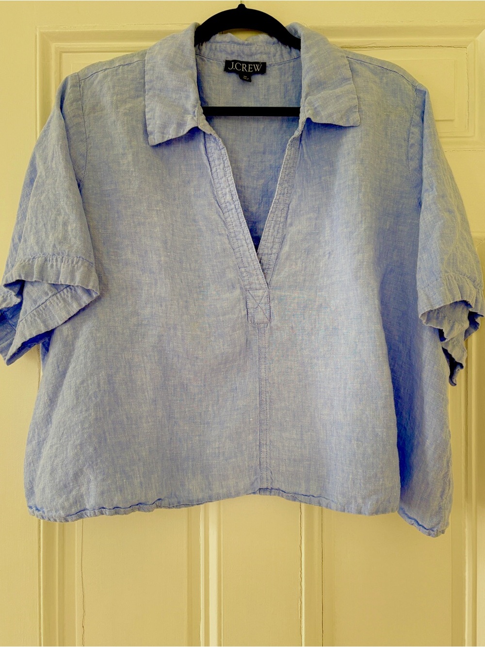 J Crew Light Blue/Chambray Linen Bungalow Popover Top in Size 3X